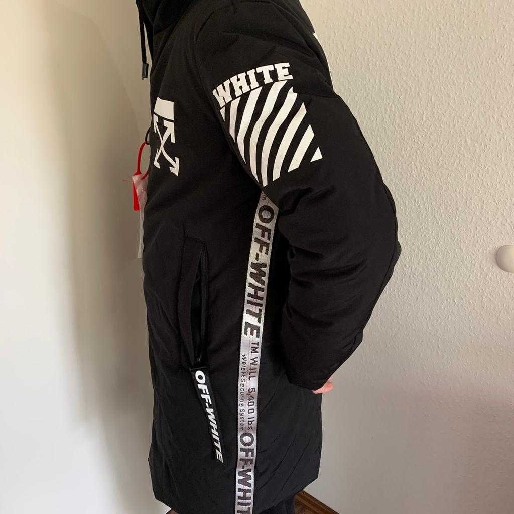 Off-White  Parka Hoodie Winter Jacket Made in Italy  1.500$ Rrp Noua