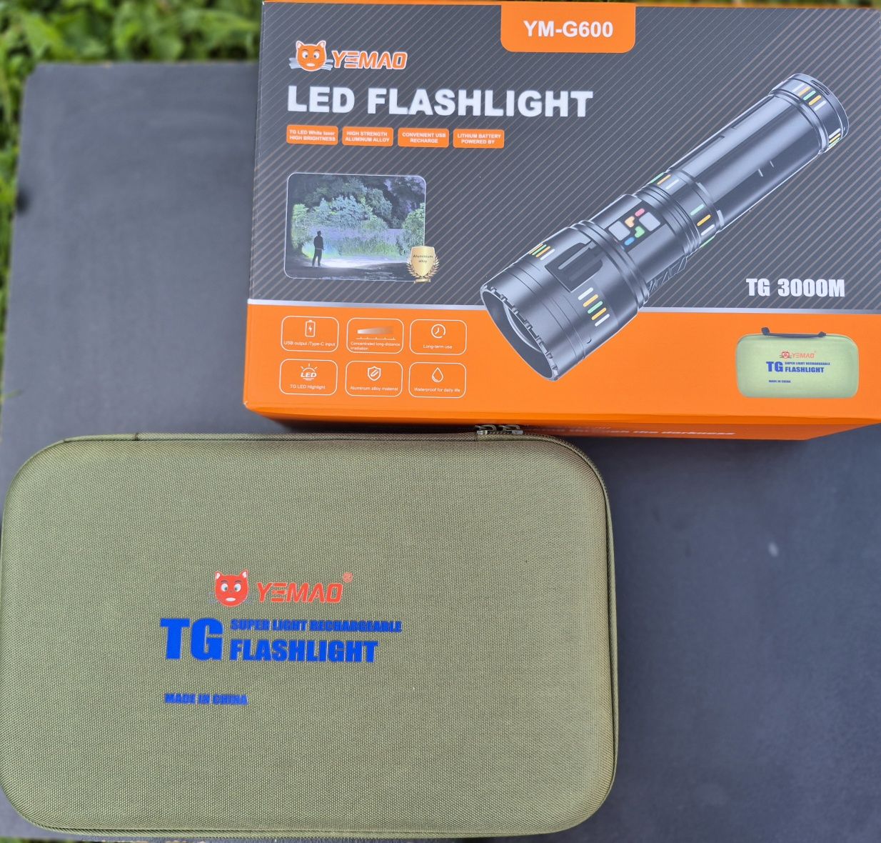 Супер мощен LED лазерен фенер YM-G600/3200м/4000lm