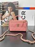 Geanta Chanel Vanity 17cm roz, tip Premium