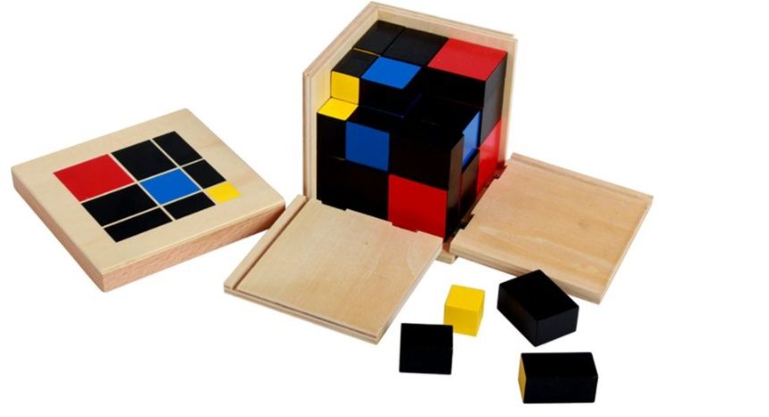 Montessori Trinomial Cube Монтесори Триномно Сензорно Кубче дървен