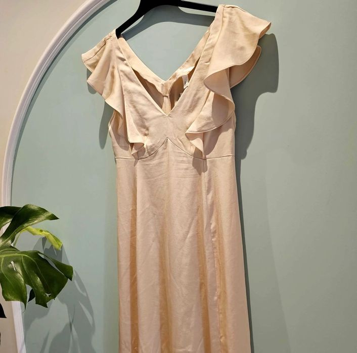 Rochia de gravidă bej MAMA de zi și ocazie