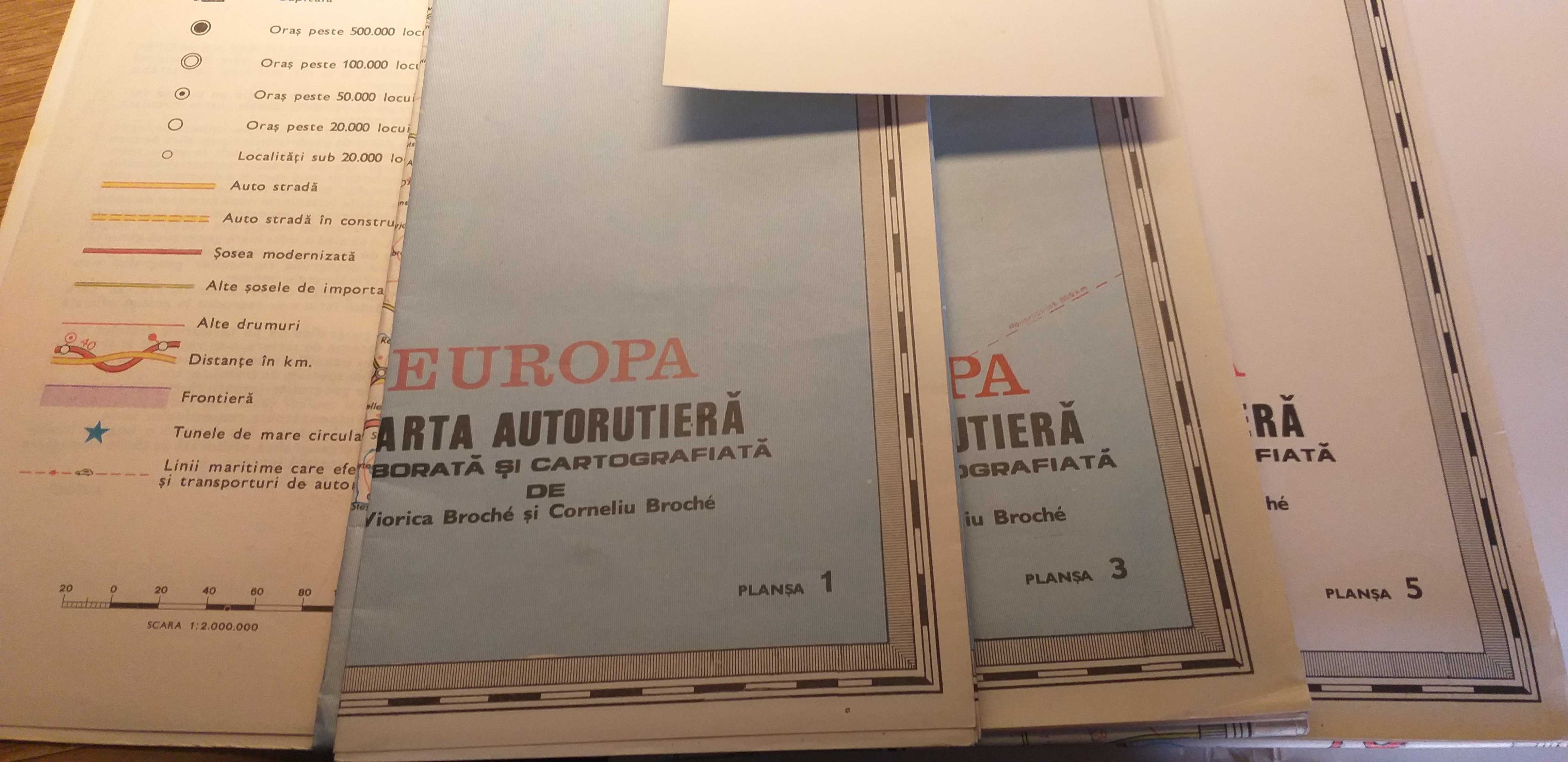 Harta Autorutiera Europa an 1973, pentru colectionari.