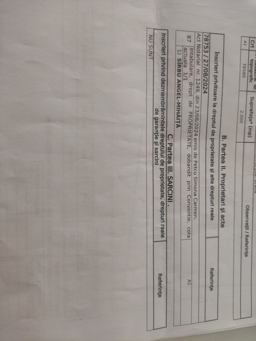 Vând teren intravilan 2000 de metri pătrați