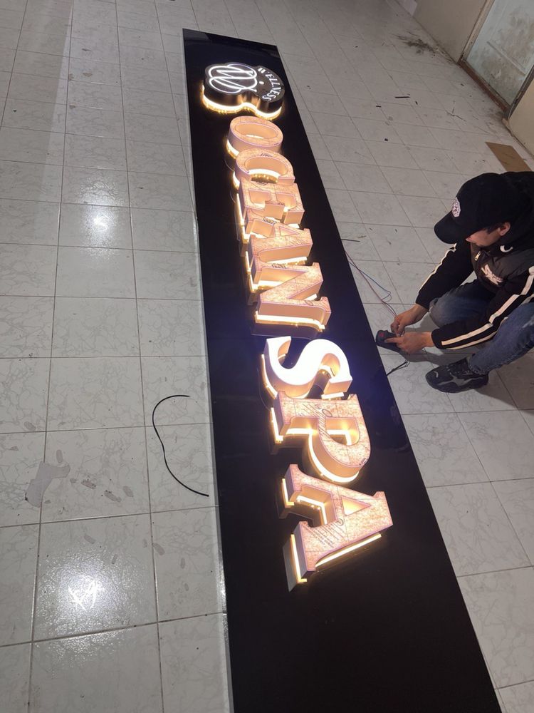 Tashqi Reklama Bor’tma Xarflar Banner Наружная Реклама