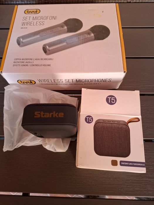 Pachet boxa+microfoane karaoke+boxa mica