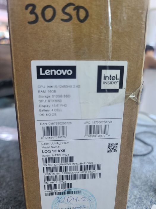 Lenovo. Loq.  Core 5. 12 avlod 16 /512 ssd. Vedio karta. 30/50 6gb