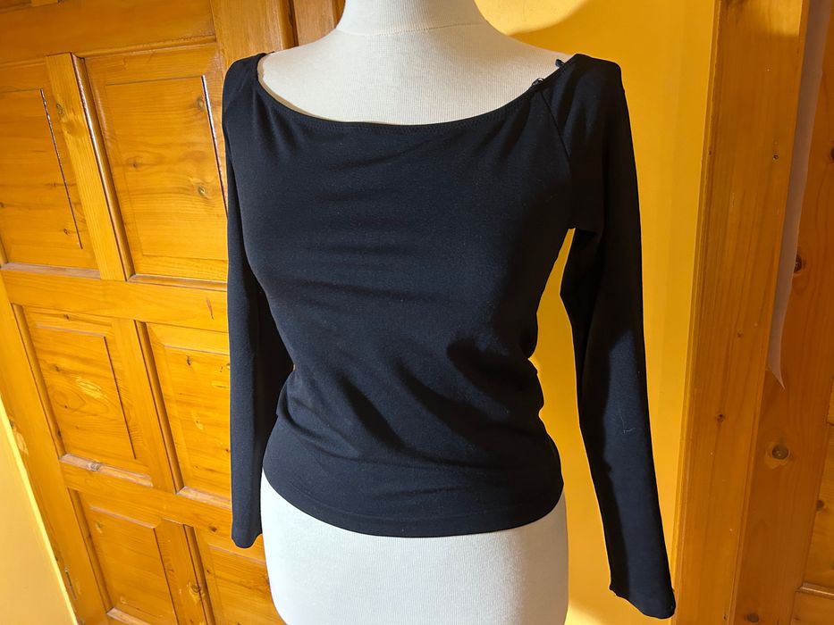 Stradivarius bluza stramta maneci lungi seamless neagra