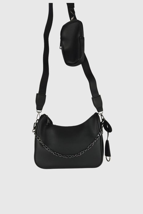 НОВО! ЛИКВИДАЦИЯ! Дамска чанта с монетник в черно