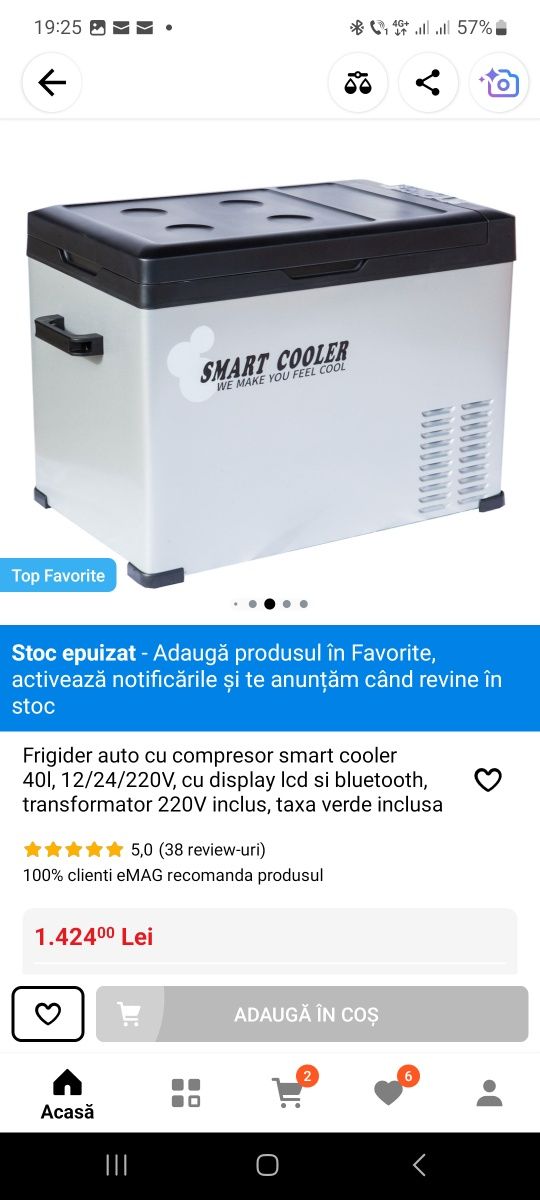 frigider auto cu compresor smart cooler 40l , 12/24/220v, cu display L