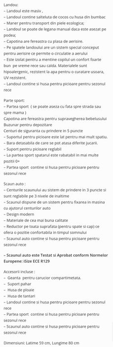Cărucior / căruț Krausman 3 in 1 Lexxo Black Caramel unisex