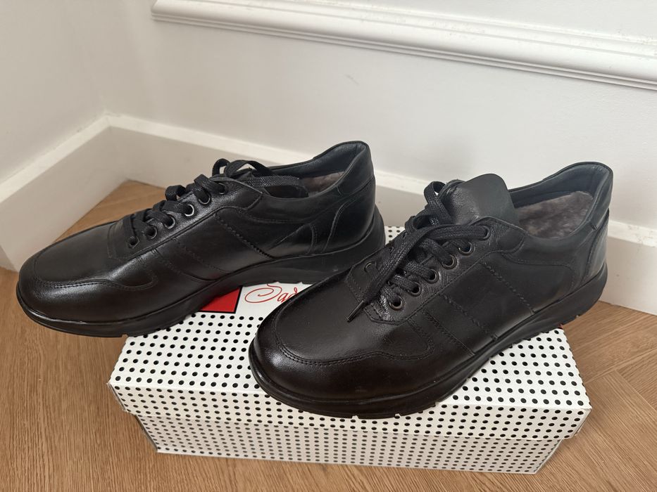 Новые мужские зимние ботинки из натуральной кожи, на натуральном меху