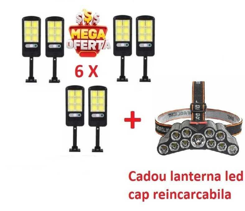 set 6 lampi solare 100 w+ cadou lanterna miner