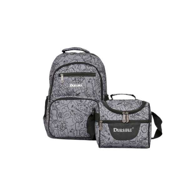 Комплект раница и чанта за храна Mercado Trade, За момче, Сив