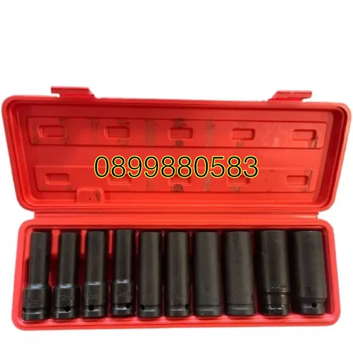 Комплект ударни вложки Kraft 10 броя, 1/2, 10-24мм