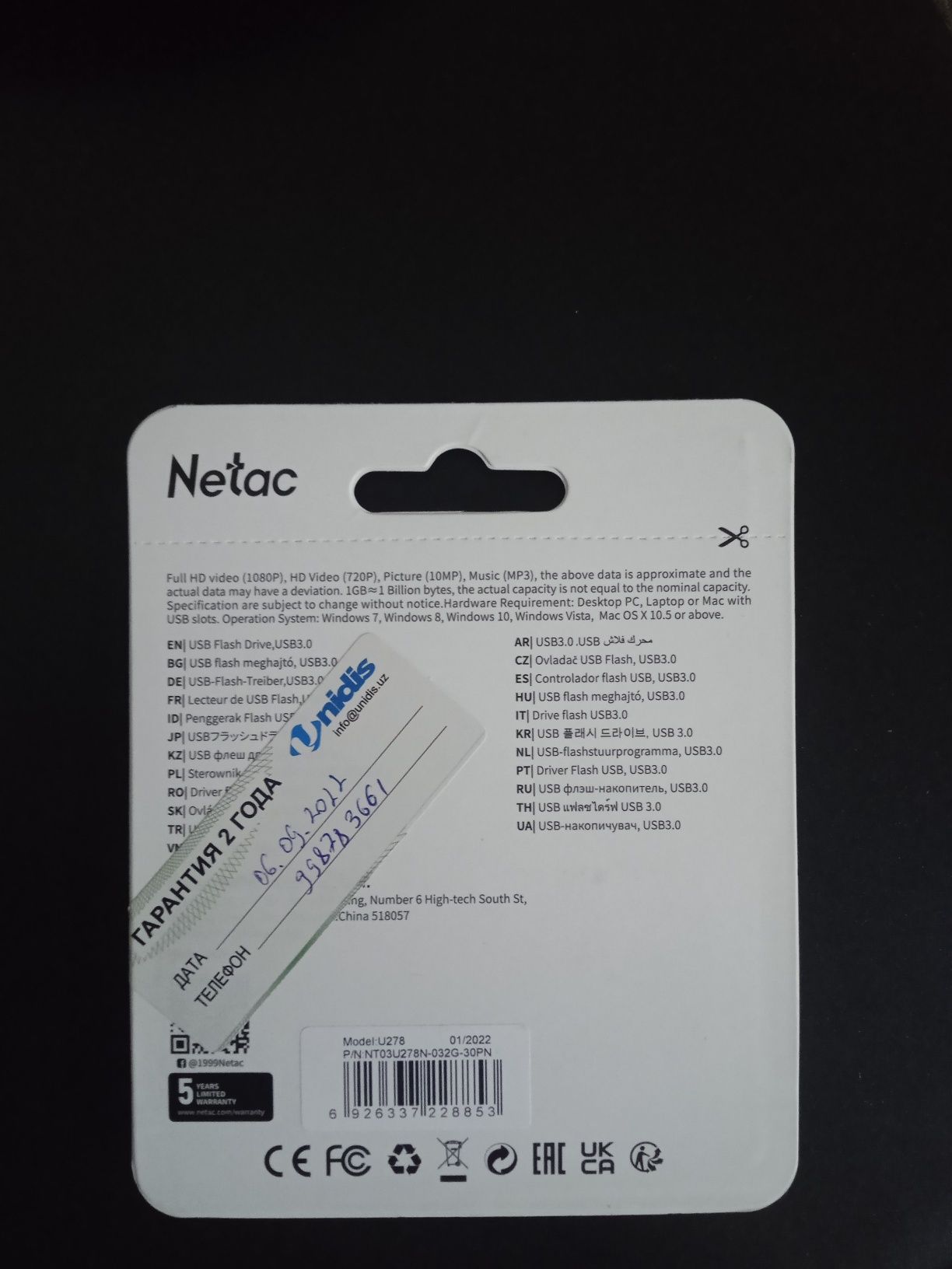 Netac USB 3.0 32GB 2 yil kafolat