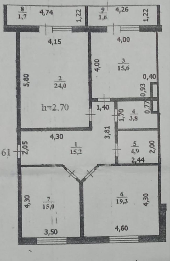 Продам 3х комн квартиру