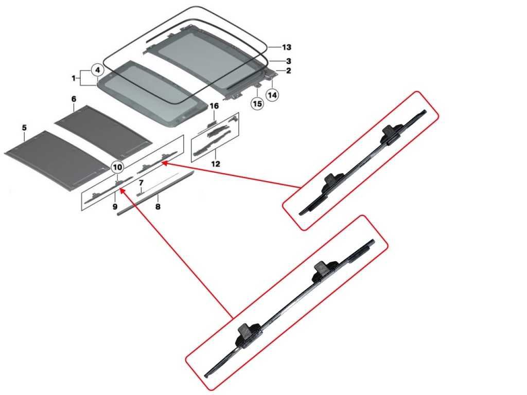 Водачи за щора на панорамен таван BMW X1 E84 / БМВ Х1 Е84
