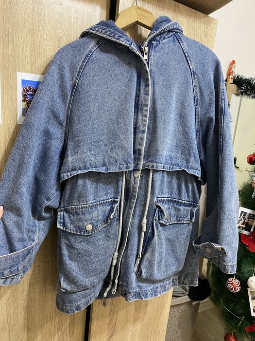 Дамско дънково яке с мека подплата