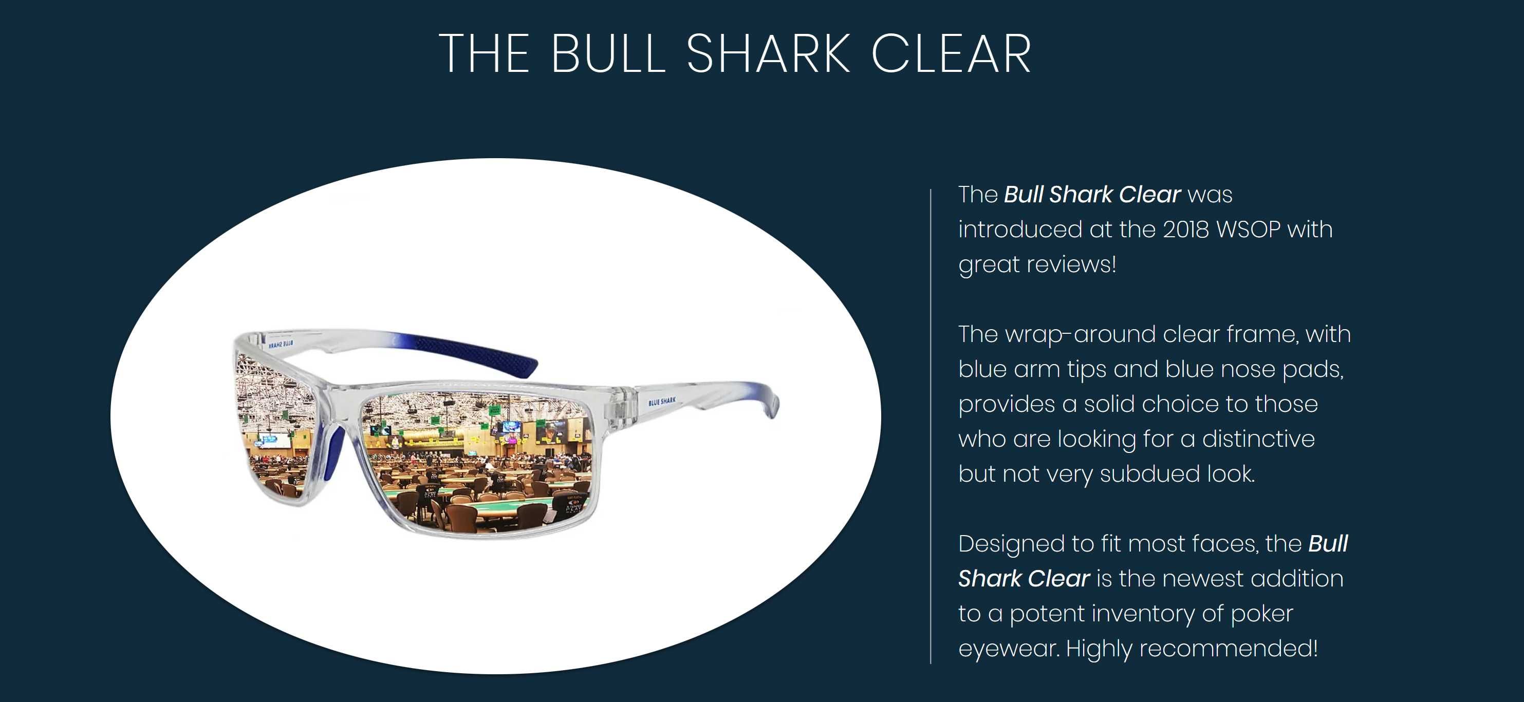 Очила за покер Blueshark "Bull Shark Clear"