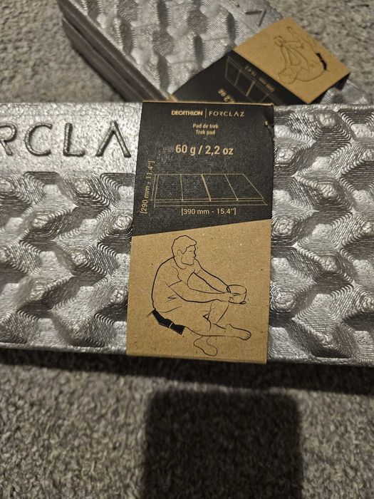 2 Mini izopren din spumă Trekking MT500 Gri-Portocaliu