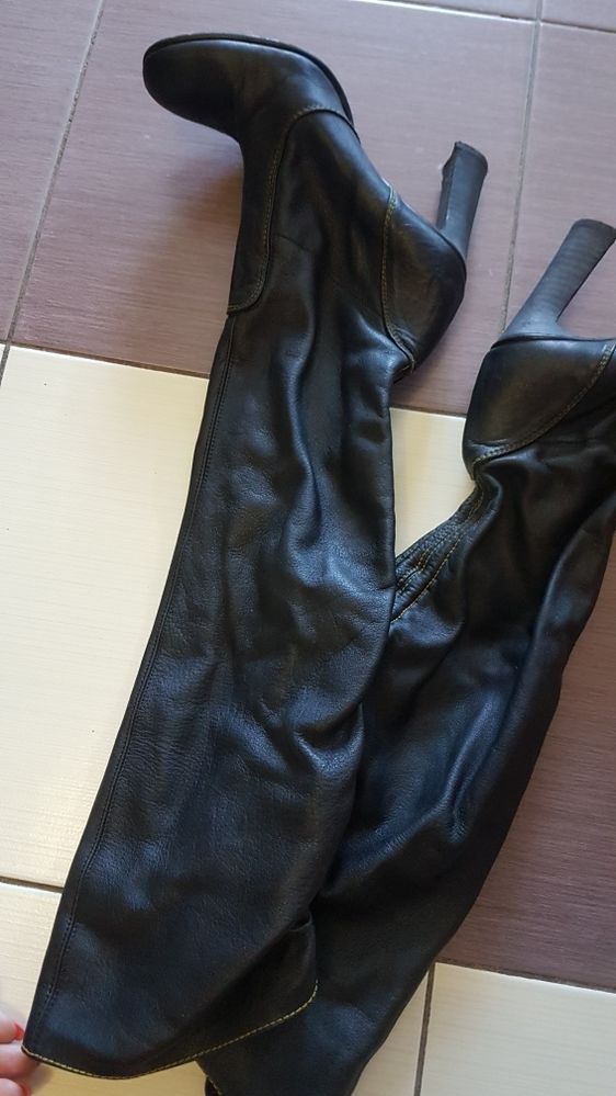 Продам кожаные сапоги Италия, размер 37-37,5. Обмен
