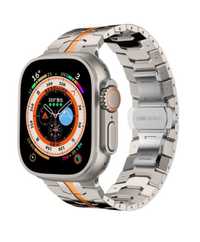 Curea Incarcator Titanium Color Insertie Orang Ceas Apple Watch Iphone