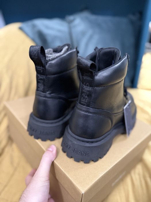 Tommy Jeans Lace Up Boot bocanci piele neagra marimea 42 noi originali