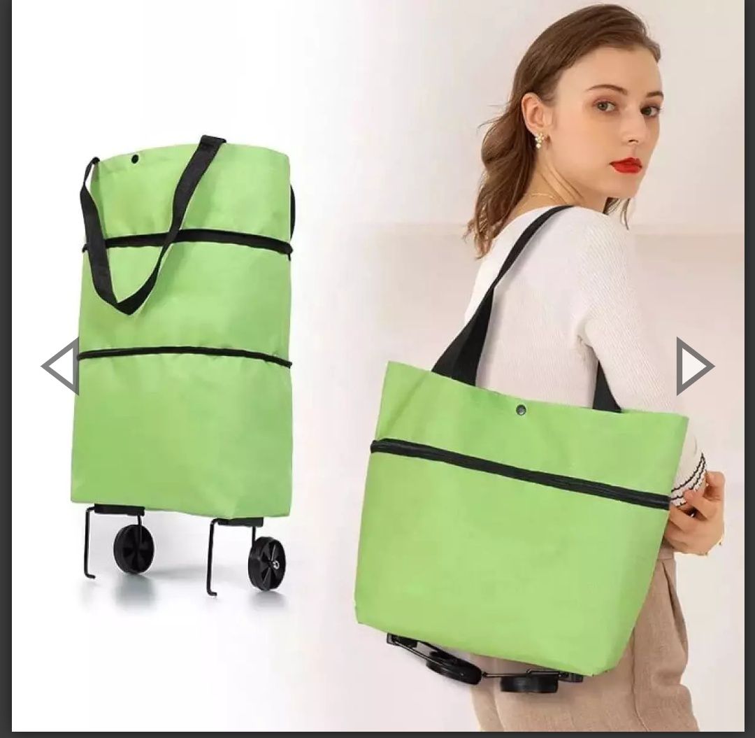 Сгъваема пазарска чанта с колелца