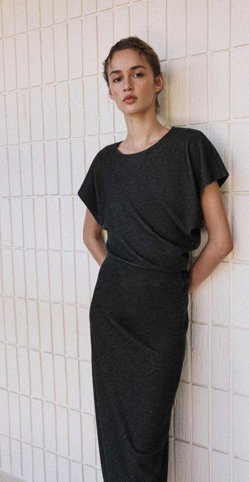 Zara рокля с драперия размер С
