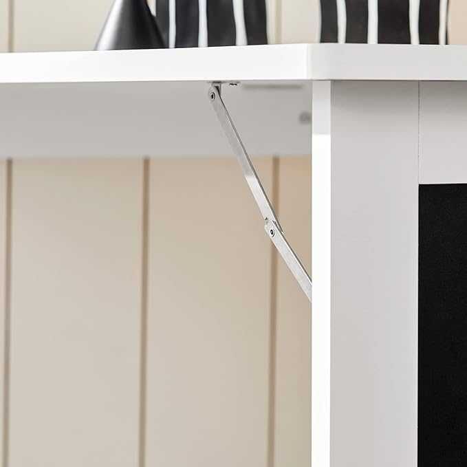 SoBuy® FWT20-W Сгъваема стенна маса с черна дъска, 75 x 50 см, бяла