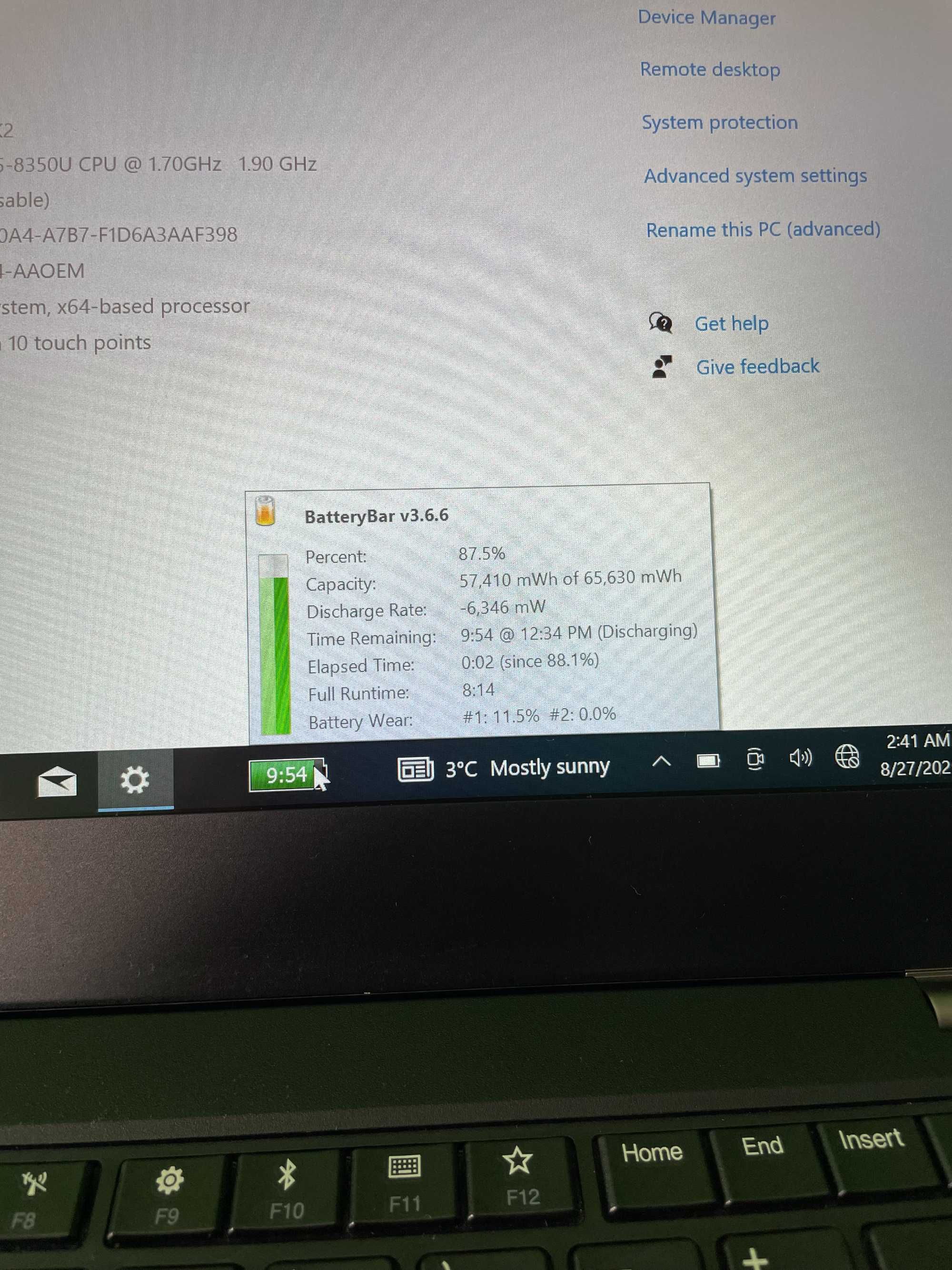 Lenovo ThinkPad T480 - 14'' Touchscreen, i5-8350u, 8GB RAM, 256GB NVMe