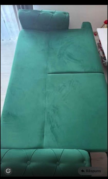 Canapea extensibila Verde Chesterfield