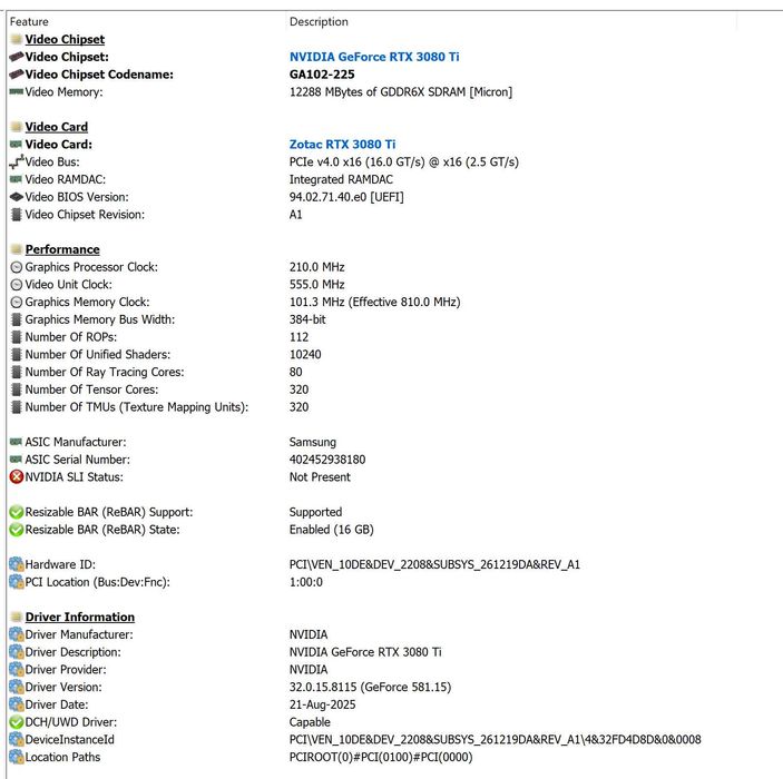 Zotac RTX 3080 Ti 12GB