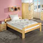 Pat din lemn masiv 140x200 lacuit