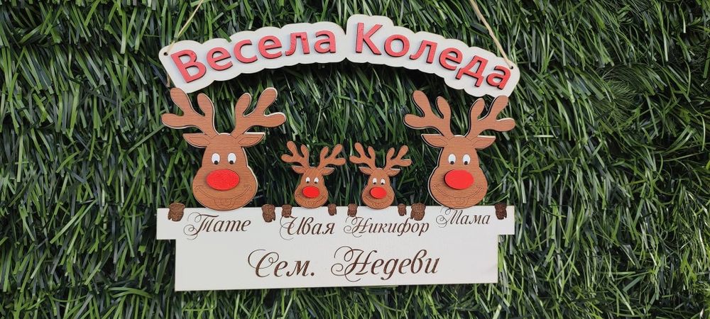 Коледна табелка за семейството.