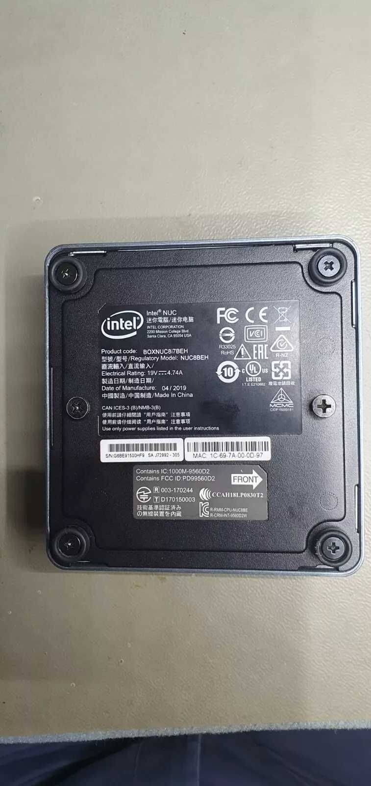Intel NUC8i7BEH - Core i7-8559U, 2TB Nvme, 16GB RAM, Windows 11 Pro