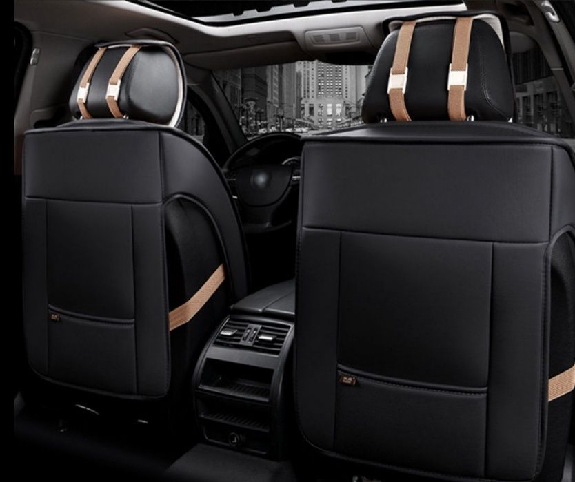 1+1 Универсална луксозна кожена тапицерия калъфи за предни седалки