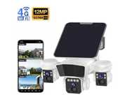 Camera tripla de supraveghere exterior, 4G, 12MP, panou solar 20W