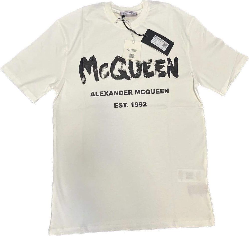 Tricou McQueen Graffiti logo-print