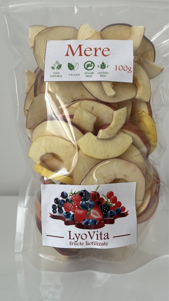 De vânzare fructe liofilizate (zmeura, căpșuni, mere, afine,banane)