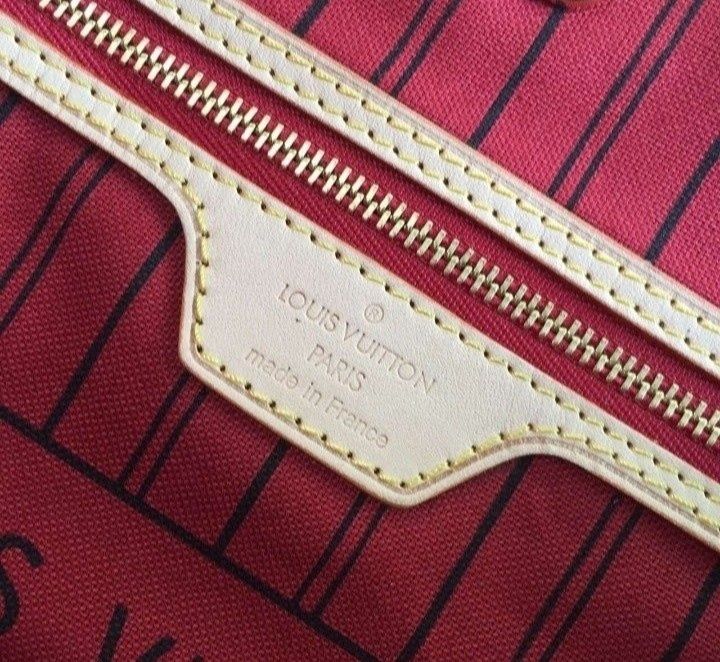 Geanta piele naturala LV Neverfull,card,certificat,saculet,etichetă