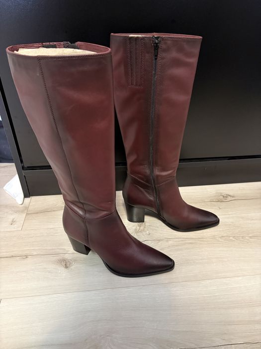 Cizme noi din piele cu toc