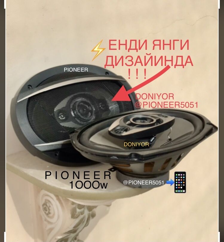 Pioneer 1000w калонка янги 2 та чети резинкали пишалкали сеткаси бор