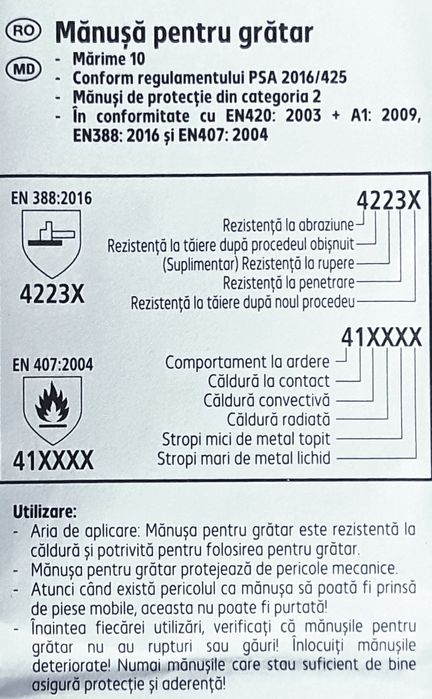 MÂNUȘĂ PROFESIONALĂ 100 % Piele protectie în bucătărie NOUĂ - 30 Lei