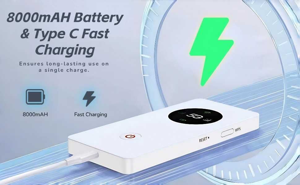 5G мобилен WiFi рутер супер бърз, WPS от ASHATA