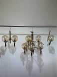 Candelabru cu noua brate si doua aplice de perete din alama