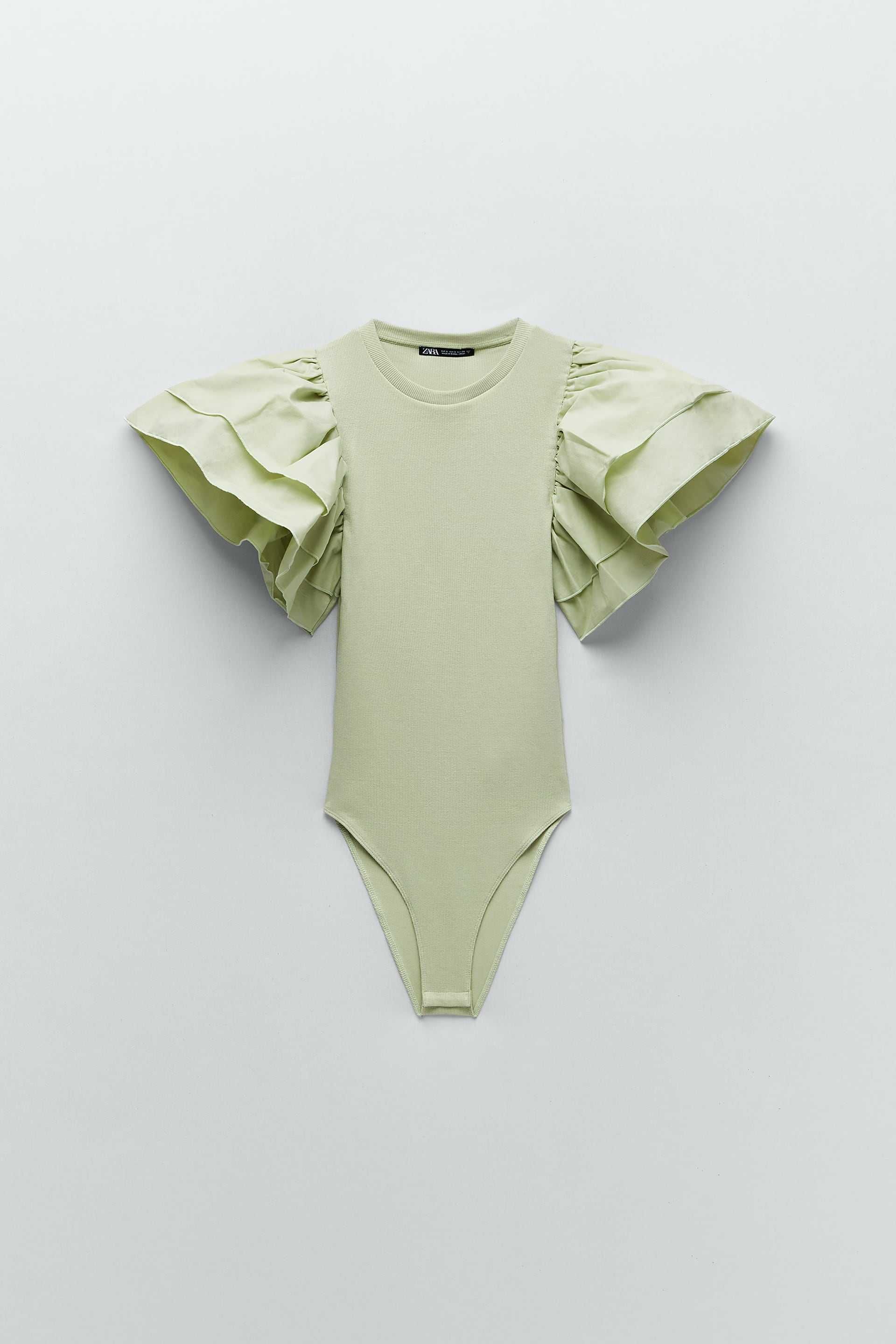Памучно боди Zara с обемни ръкави, M/L