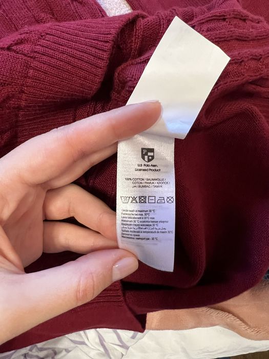 Pulover US POLO ASSN burgundy