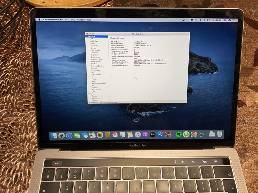 Apple Macbook Pro 15,4 чип 13 инча 2019г.