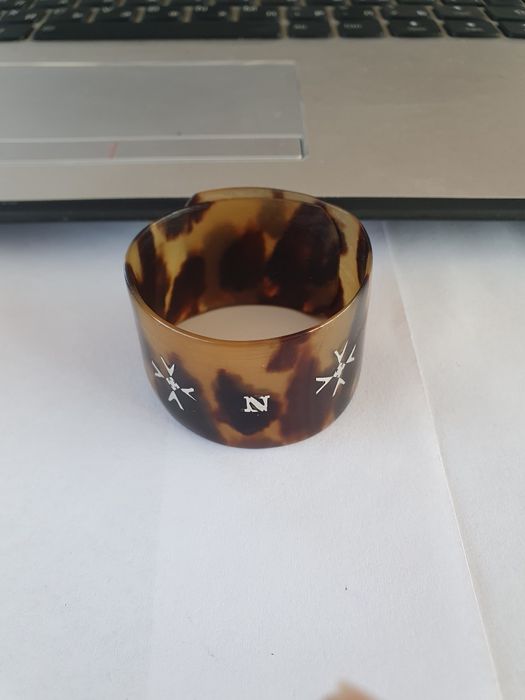 Уникален антикварен пръстен за салфетки от черупка на костенурка